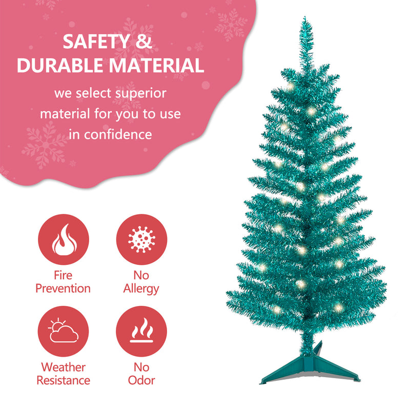 Blue Artificial Mini Christmas Tree Small Xmas Tree Indoor Outdoor Home Holiday Xmas Decoration