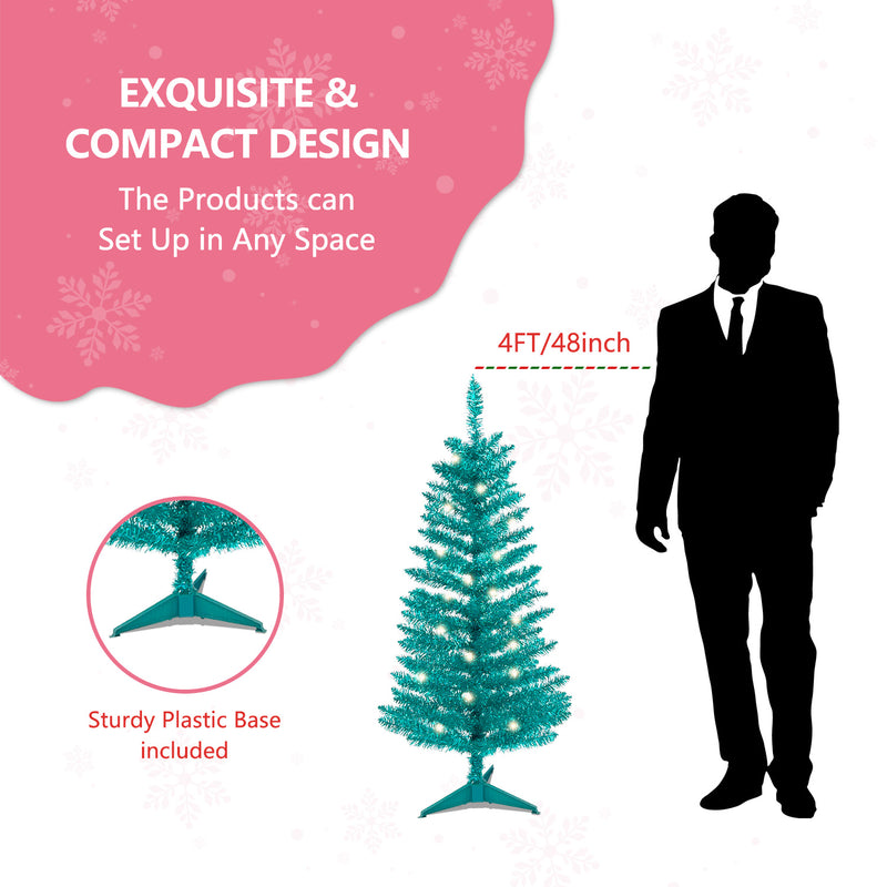 Blue Artificial Mini Christmas Tree Small Xmas Tree Indoor Outdoor Home Holiday Xmas Decoration