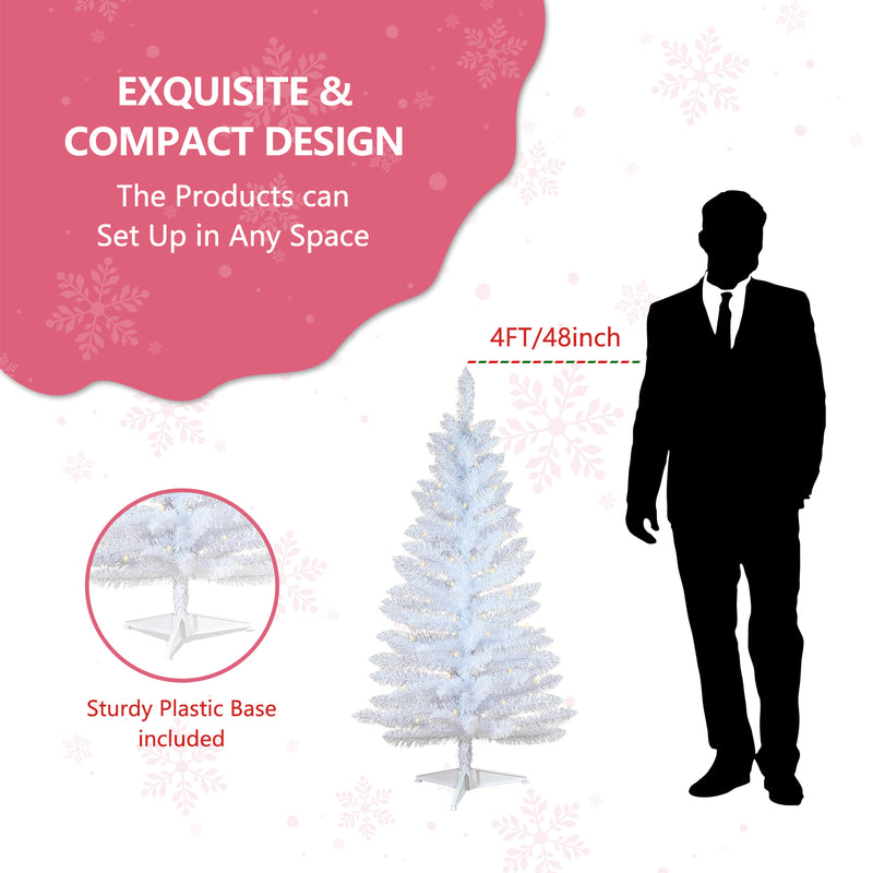 White Artificial Mini Christmas Tree Small Xmas Tree Indoor Outdoor Home Holiday Xmas Decoration