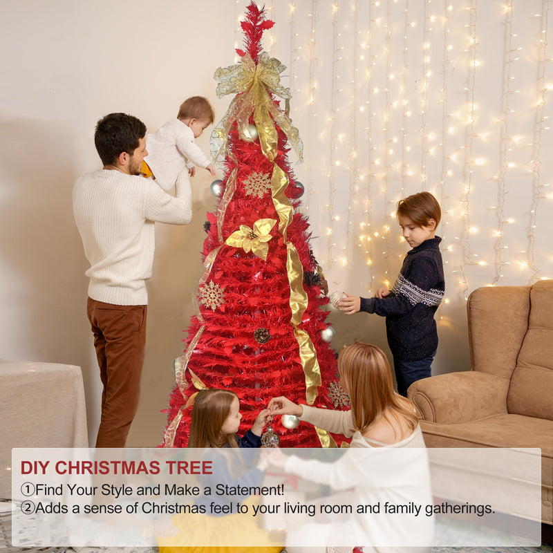 Bringstar 4FT Pre-Lit Halloween Pop-up Tree, Collapsible Artificial Christmas Tree, Black & White