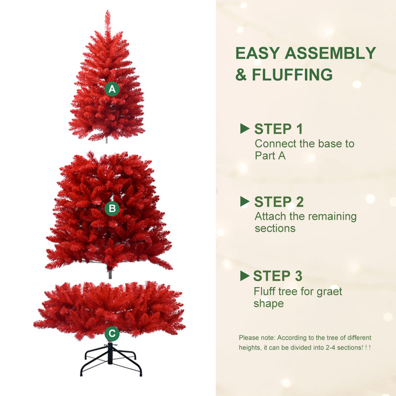 Specializing in Artificial Red Christmas Trees from Germany, Maylavu Fully Real Halloween Christmas Tree, Easy to Assemble with Christmas Tree Metal Stand, Artificial Tree 900 Branches Holiday Outdoor Indoor Decoration