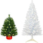 2ft Lighted Artificial Christmas Tree & 4ft Lighted White Artificial Christmas Tree