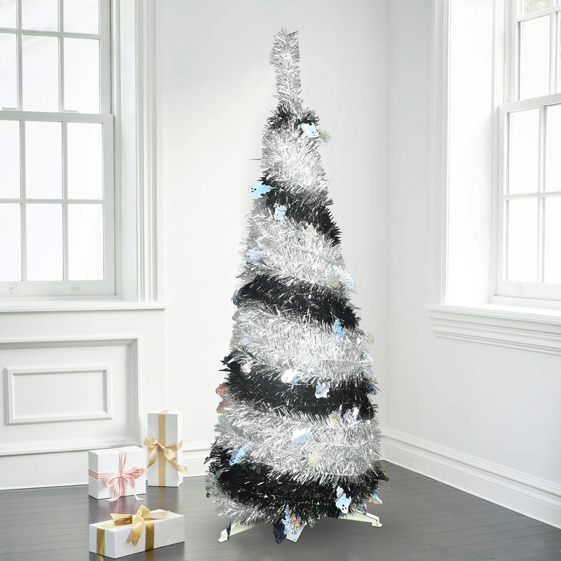 4ft Pre-Lit Pop Up Tree, Artificial Christmas Tree, 60 Lights