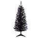 4FT Black Small Christmas Tree with Lights, Mini Artificial Halloween Tree for Home Office