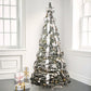 6ft Flocked Pop Up Christmas Tree, Artificial Xmas Tree, Collapsible, Silver