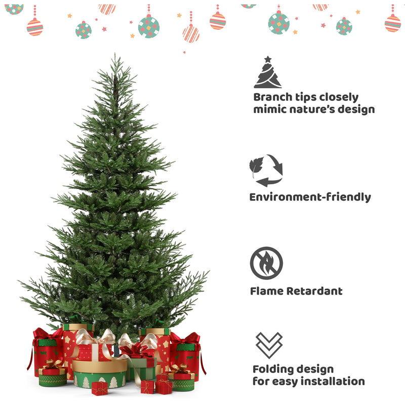 Fir Artificial Christmas Tree 7.5FT w/3728 PE&PVC Mixed Branches, Bringstar Xmas Tree Hinged