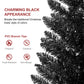 4FT Black Small Christmas Tree with Lights, Mini Artificial Halloween Tree for Home Office