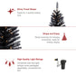 4FT Black Small Christmas Tree with Lights, Mini Artificial Halloween Tree for Home Office