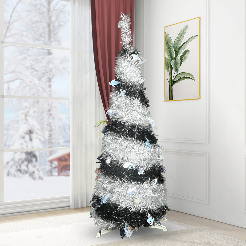 4ft Pre-Lit Pop Up Tree, Artificial Christmas Tree, 60 Lights