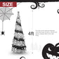 Bringstar 4FT Pre-Lit Halloween Pop-up Tree, Collapsible Artificial Christmas Tree, Black & White