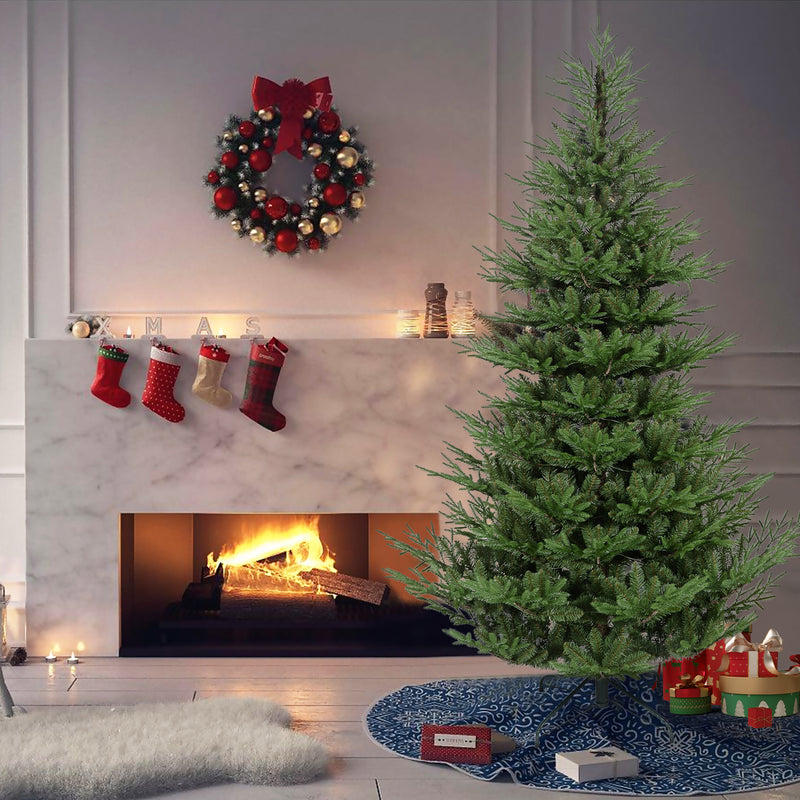 Fir Artificial Christmas Tree 7.5FT w/3728 PE&PVC Mixed Branches, Bringstar Xmas Tree Hinged