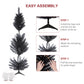 4FT Black Small Christmas Tree with Lights, Mini Artificial Halloween Tree for Home Office