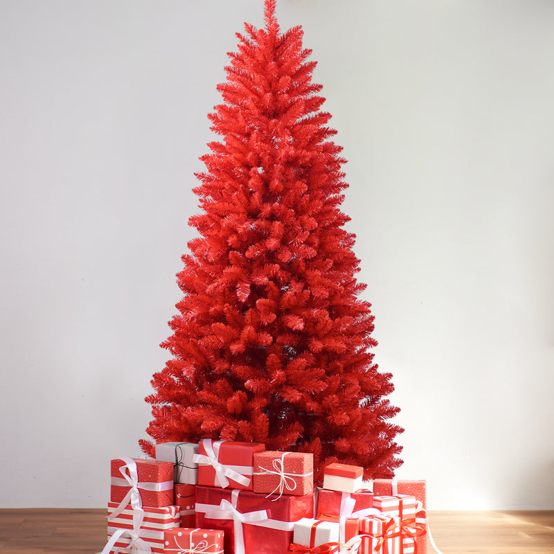 Specializing in Artificial Red Christmas Trees from Germany, Maylavu Fully Real Halloween Christmas Tree, Easy to Assemble with Christmas Tree Metal Stand, Artificial Tree 900 Branches Holiday Outdoor Indoor Decoration