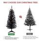 Leheyhey 4FT Black Small Christmas Tree with Lights, Mini Artificial Halloween Tree for Home Office