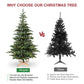 Leheyhey 7FT Pre-Lit Christmas Tree with 941 PE&PVC Mixed Tips, 400 Lights, Wooden Base