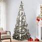 6ft Flocked Pop Up Christmas Tree, Artificial Xmas Tree, Collapsible, Silver