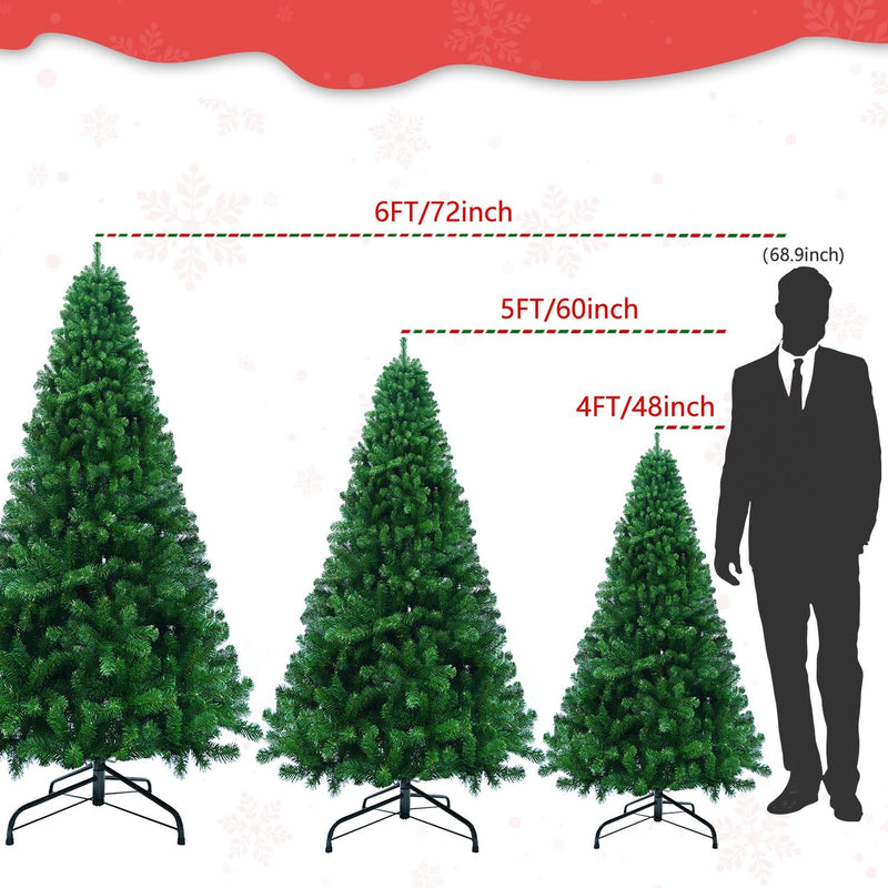 Christmas Tree, Premium PVC Fir Artificial Holiday Christmas Tree, Ideal for Home, Office, and Xmas Party Decoration, Includes Metal Foldable Stand