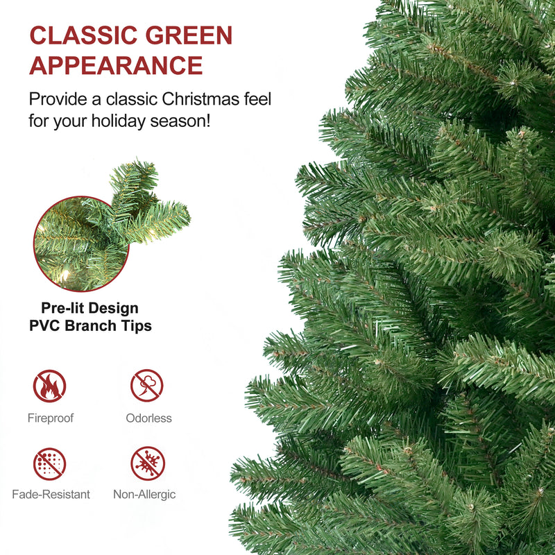 Bringstar 5FT Pre-Lit Christmas Tree, Hinged Artificial Trees 1460 Premium PVC Branches, 200 Lights