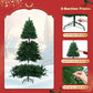 Lixhey Pre-lit Artificial Christmas Tree with Warm White Lights - Hinged Premium Spruce Fake Xmas Tree with PE&PVC Mixed Branch Tips, Foldable Base, for Home Party Decoration