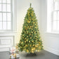 5ft Pre-Lit Christmas Tree, Artificial Green Xmas Tree, Premium PVC Branch Tips, 200 Lights