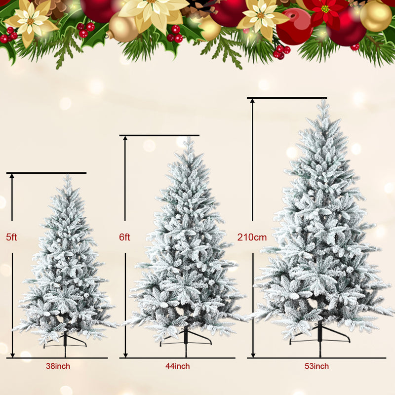 UK local fast delivery 5ft ~ 7ft PE/PVC mixed flocking automatic tree environmentally friendly fireproof artificial Christmas flocking tree