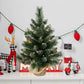 Bringstar 2FT Prelit Artificial Fake Mini Christmas Tree with 35 LED Lights, Pine Cone & Burlap Base